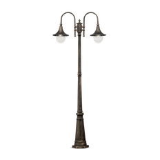 CIMA Bedlampe i aluminium og akryl H216 cm 2 x E27 - Antik sort/Antik guld