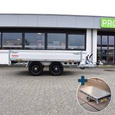 Henra Platformtrailer 750 kg Dobbeltakslet Bremset inkl. presenning - Craft Series - L: 255 x B: 170 cm