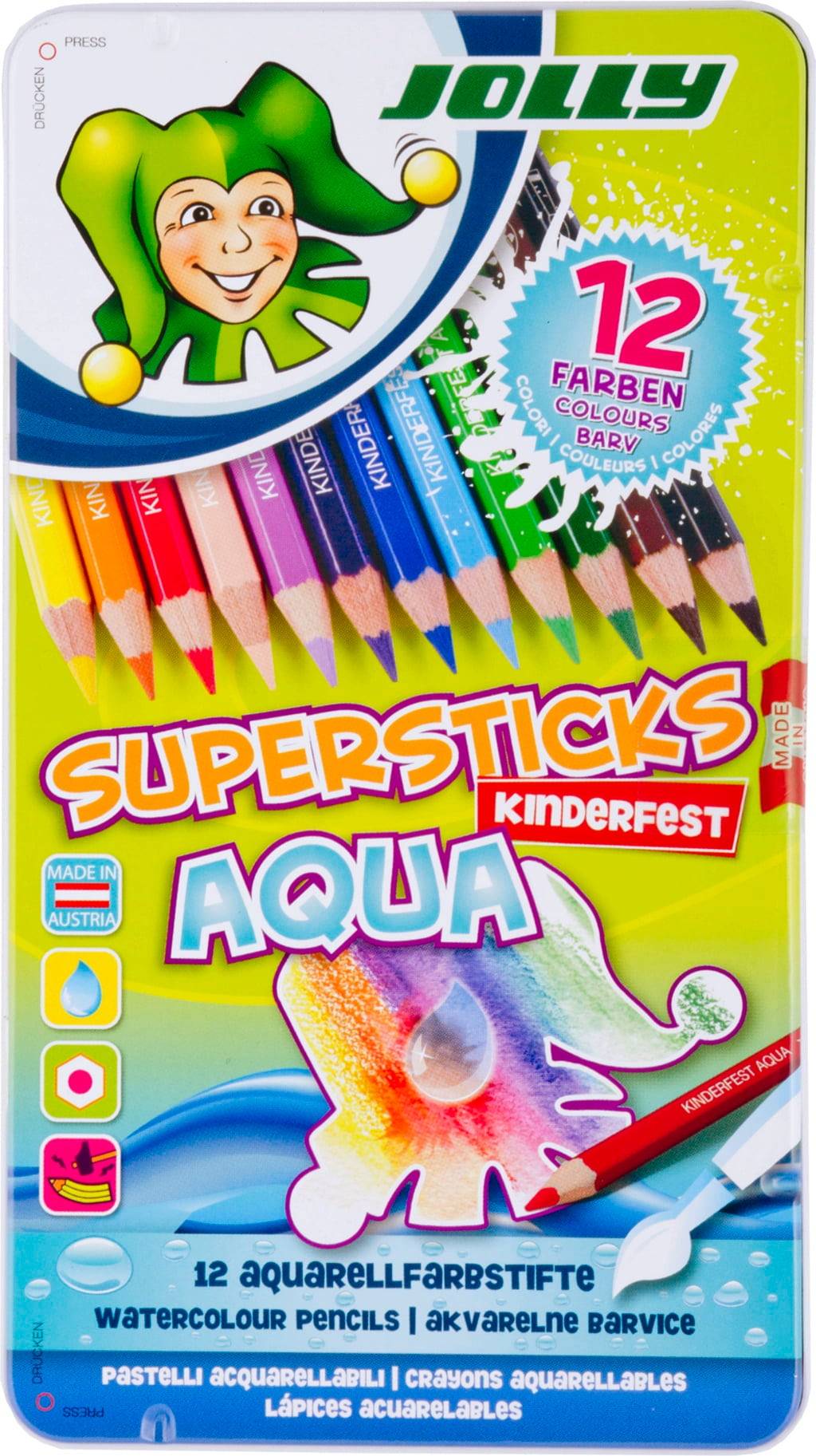 JOLLY JOLLY Supersticks Barnkalas AQUA, 36 st.