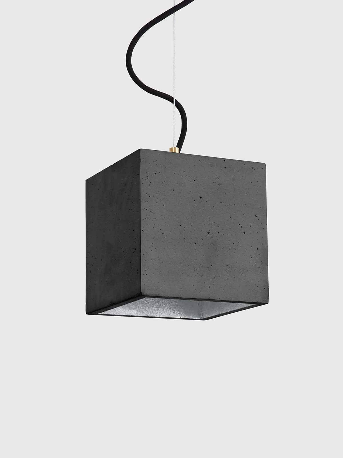 Betonlampe kubik (stor) mørkegrå Sølv 3,0m (+DKK 50)