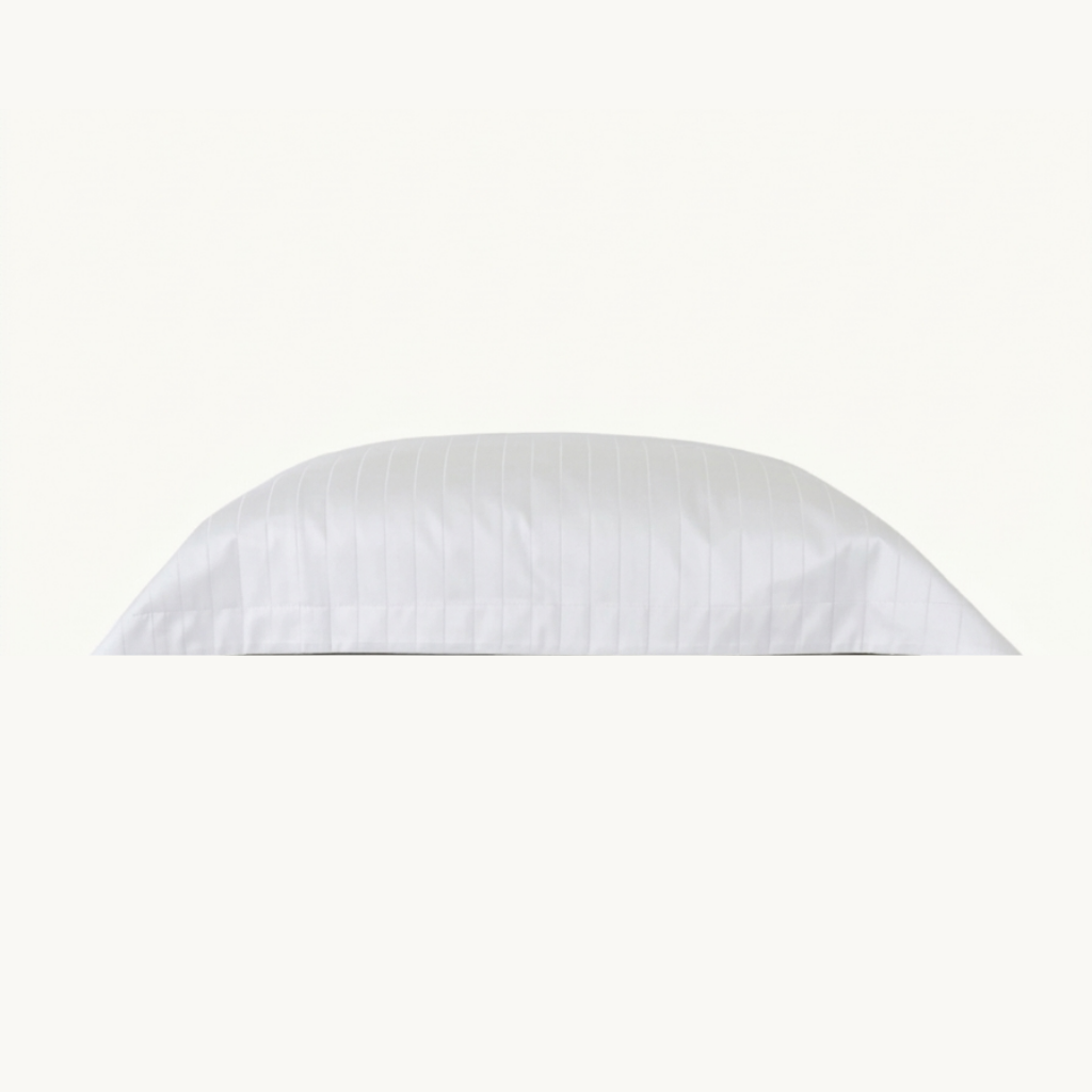 Pinstripes Jacquard Kissenbezug aus 100% ägyptischer Baumwolle (500TC) – Seidig glatt & ganzjährig komfortabel - White / 40x80