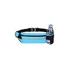 NIKUAIDGQ Bumbag Ultra tunn liten midjepåse Sportpaket Kvinnor Running Väska Vattentät Mobiltelefonväska Mini resväska med hörlursuttag(Blu)