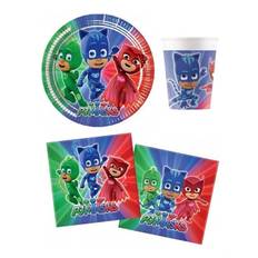 PJ Mask paptallerkner , servietter, krus til 8 personer