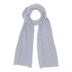 Cashmere tørklæde i bred rib strik grå
