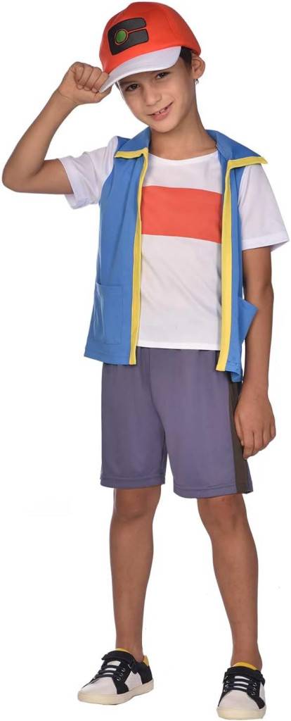 Pokémon Ash dräkt för 8-10 år