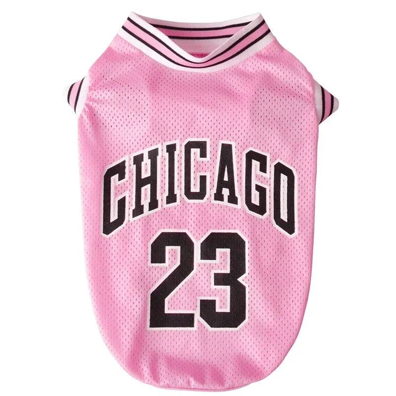 Mesh Breathable Dog Basketball Jersey - Summer Sport T-Shirt for Small to Large Dogs - Pink / XL (XL)