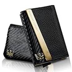 MAGGIORE LUXURY® Kreditkortshållare Plånbok Smal Plånbok för Herrar Och Damer Med RFID-Skydd Anti-Kloning Guldplånbok Gold Wallet Milan