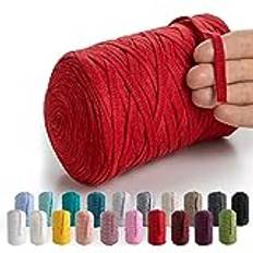 MeriWoolArt® Naturligt Textil Garn Band 10 mm 150 m Bomull Band Garn för Virka Stickning, Bomull T-shirt Garn för Makramé, Garn för Hantverk Makramé Vägg Hängande, Viskos och Återvunnen Bomulls Sladd