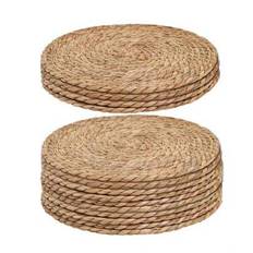 1 st/6 st vävd bordstablett, rund flätad bordstablett, naturlig handgjord vävd kalebass-formad bordstablett, vävd bordsunderlägg i bondgårdsstil, vävd - Kaki (30cm round,11cm round,18cm round,35cm Round)