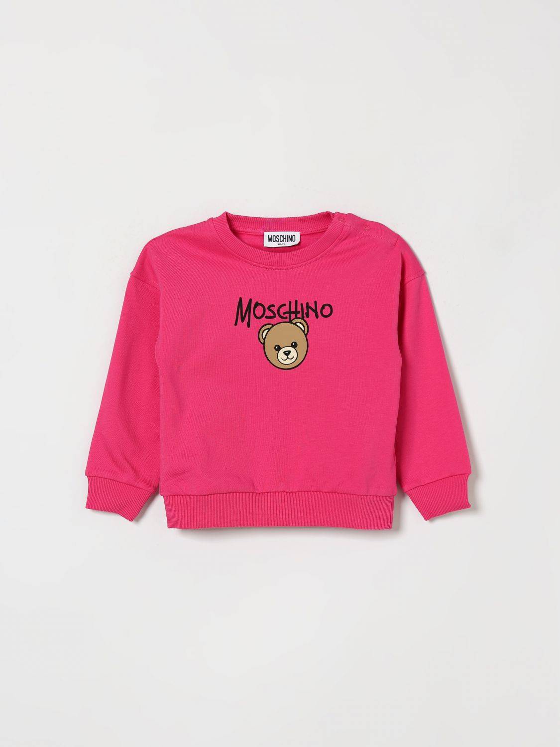 MOSCHINO Baumwoll-Sweatshirt für Jungen von mit Teddy-Bear-Print und Schulterknöpfen - 3