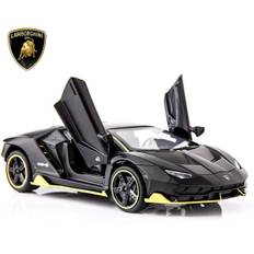 Kompatibel med 1:32 Lamborghini LP770 bilmodel legetøj børn lyd og lys træk tilbage bil zinklegering legetøj barn dreng pige gave sort