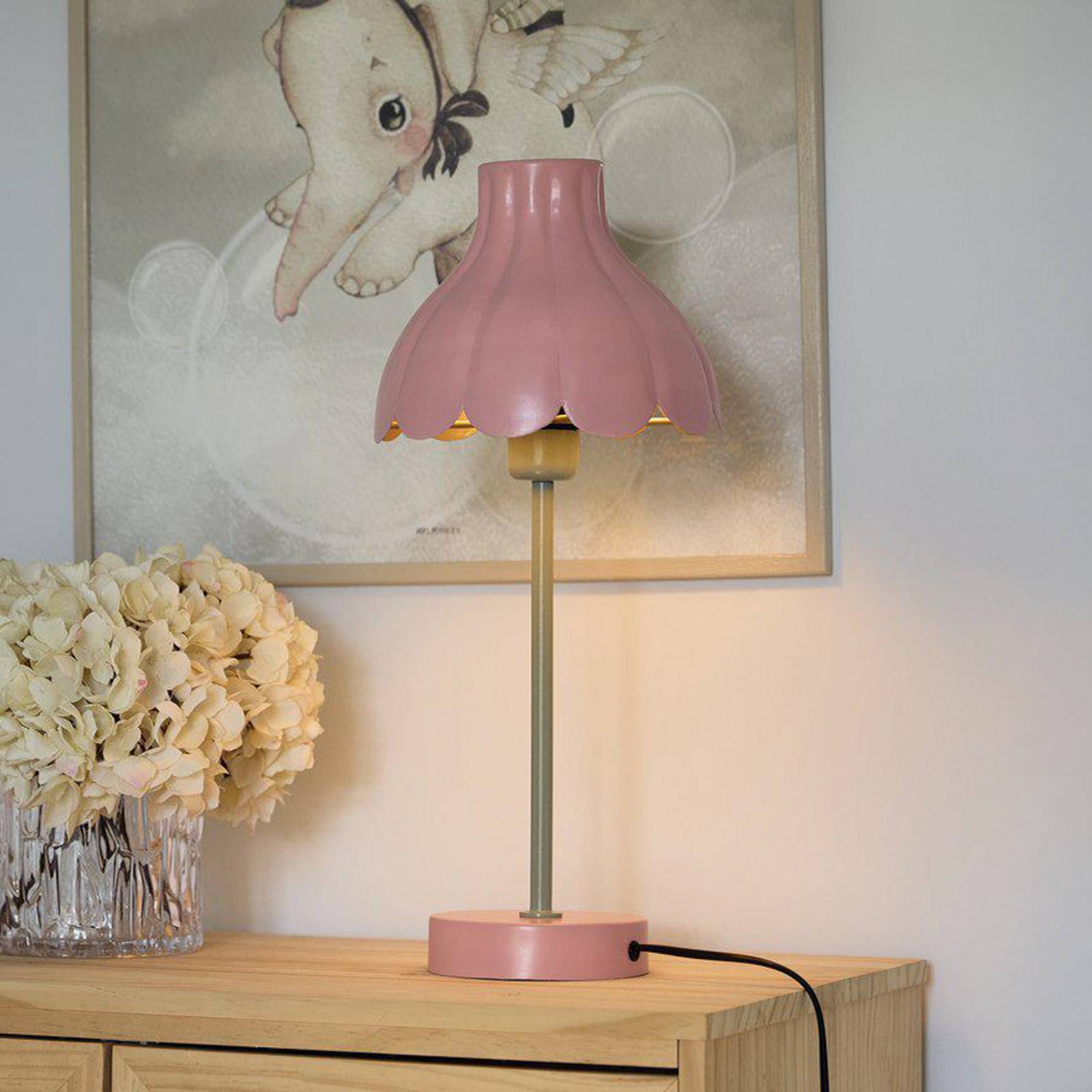 PR Home Bordslampa Wera, Violett / rosa / rosè, Vardagsrum / matsal, Metall, Bordslampa