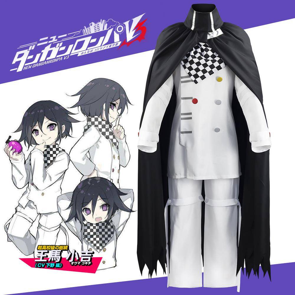 Danganronpa V3 Kokichi Oma Fullständig Cosplay-dräkt, Uniform i Presidentstil för Anime-temaevenemang cm