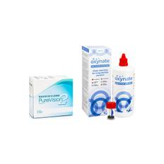 PureVision 2 (6 linser) + Oxynate Peroxide 380 ml med etui, PWR:+1.25, BC:8.60, DIA:14