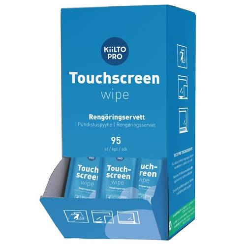 Rengöringsservett Kiilto Pro - Till touchscreen 17x19cm - 95 st