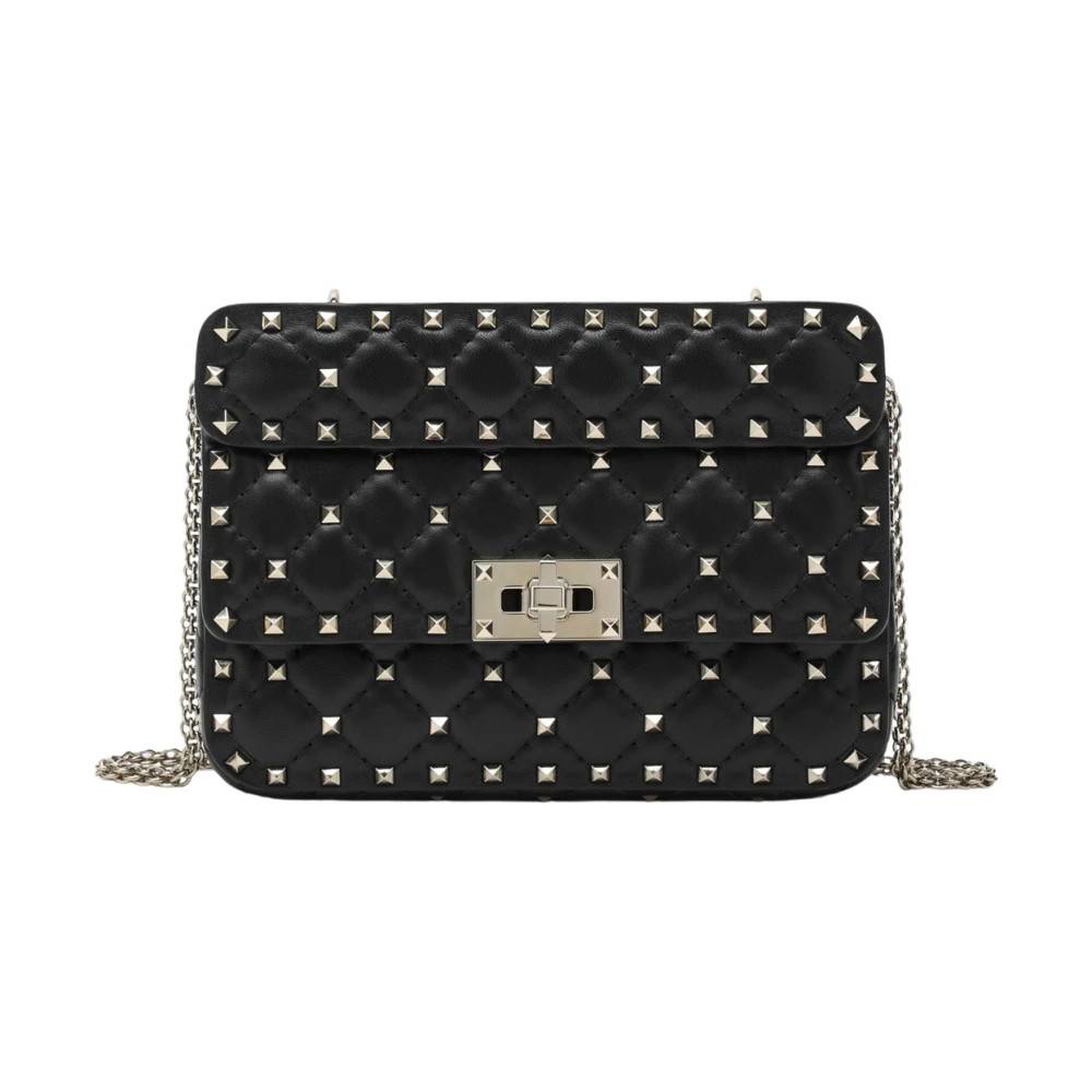 Valentino Garavani Rockstud Spike Lille Skuldertaske - Tasker - Dame - Sort - ONE SIZE - Uld