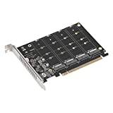 M.2 NVMe SSD Till PCIE X16 Adapter, M Key M.2 PCIe X16 Controller Expansion Card, High Speed ​​Raid Card, 4 Port SSD Array Card med Individuell LED-indikator