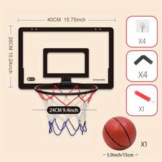 TEMU Indoor Punch-free Basketball Hoop, Foldable Wall Mounted Basketball Backboard, With Mini Basketball