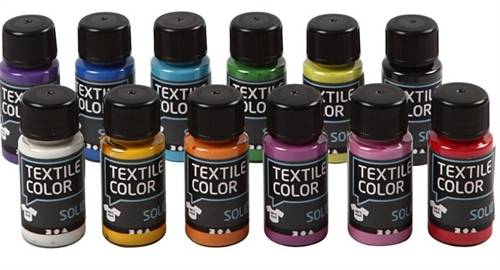 Textile Solid dækkende 12 x 50ml. sæt UDSOLGT.
