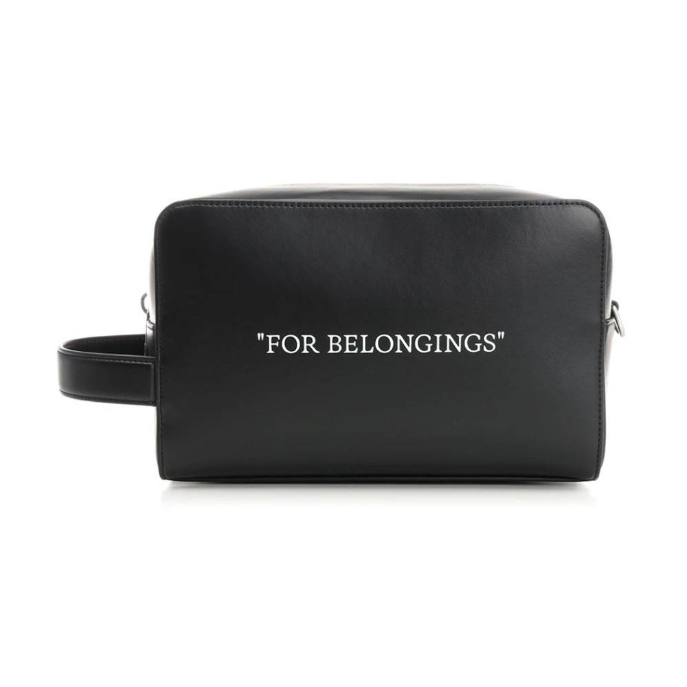 Off White Quote Bookish Toilettaske - Tasker - Herre - Sort - ONE SIZE - Læder