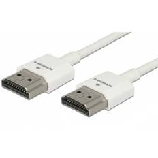 Delock Slim HDMI-kabel - 4K/60Hz - Vit - 3 m