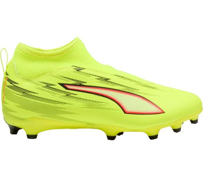 Ultra 6 Match+ LL FG/AG JR fotbollsskor, Yellow Alert-PUMA Black-Glowing Red-Lime Squeeze, Dam, 5