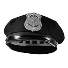 Toyvian 1 St Huvudbonader För Vuxna Scenföreställningshatt Polisdräkt För Vuxna Cosplay Poliskeps Oktagon Mössa Officersmössa Polisens Cosplayhatt Polis Kostym Män Låtsas Matt Småbarn