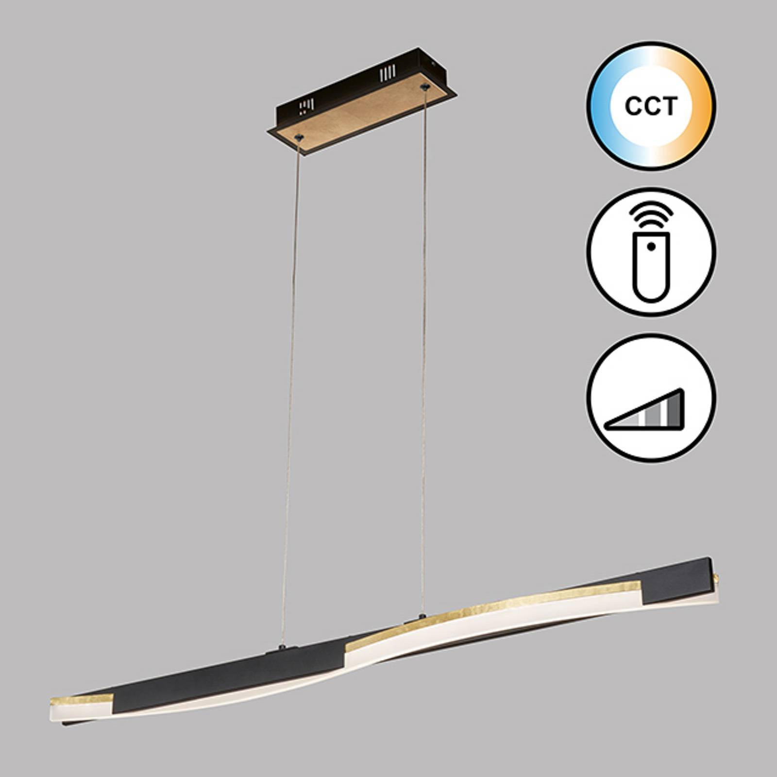 FISCHER & HONSEL Pendellampa Bridge, dimbar, Svart, Vardagsrum / matsal, Metall, Modern