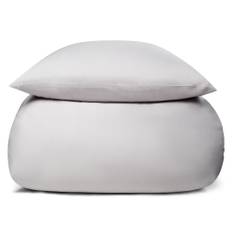 Bambus dobbelt sengetøj - 100% Naturligt bambus - 200x220 cm - Lysegråt satinvævet dobbelt sengesæt
