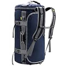 MIER Stor utomhus duffel ryggsäck sport sportväska ryggsäck med skofack cabriolet till ryggsäck, vattentät, 45 L/60 L/90 l, blå, 90L