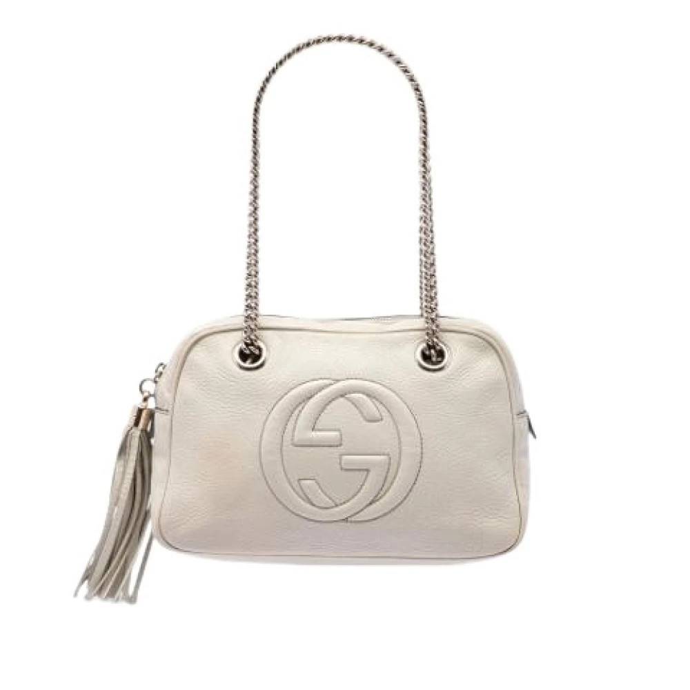 Gucci Vintage Pre-owned Laeder gucci-tasker - Vintage - Dame - Hvid - ONE SIZE -
