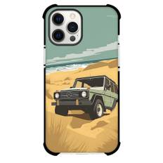 Mercedes-Benz Phone Case For iPhone Samsung Galaxy Pixel OnePlus Vivo Xiaomi Asus Sony Motorola Nokia - Mercedes-Benz G Wagon On Beach Illustration
