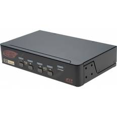4 ports KVM omskifter med DisplayPort, USB 2.0 og Audio. 2560 x 1600. Hotkey PC valg.