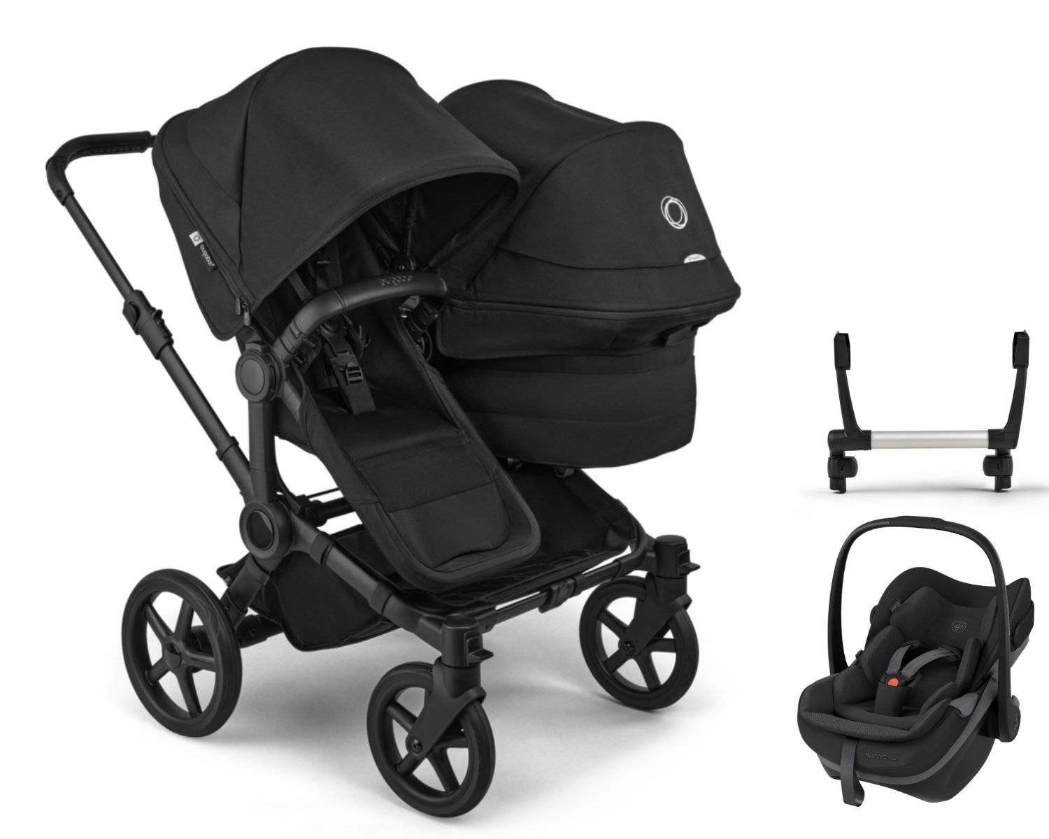 Bugaboo Donkey 6 Duo 3-in-1 incl. Maxi Cosi Pebble Pebble Slide Pro - Black / Heritage Black