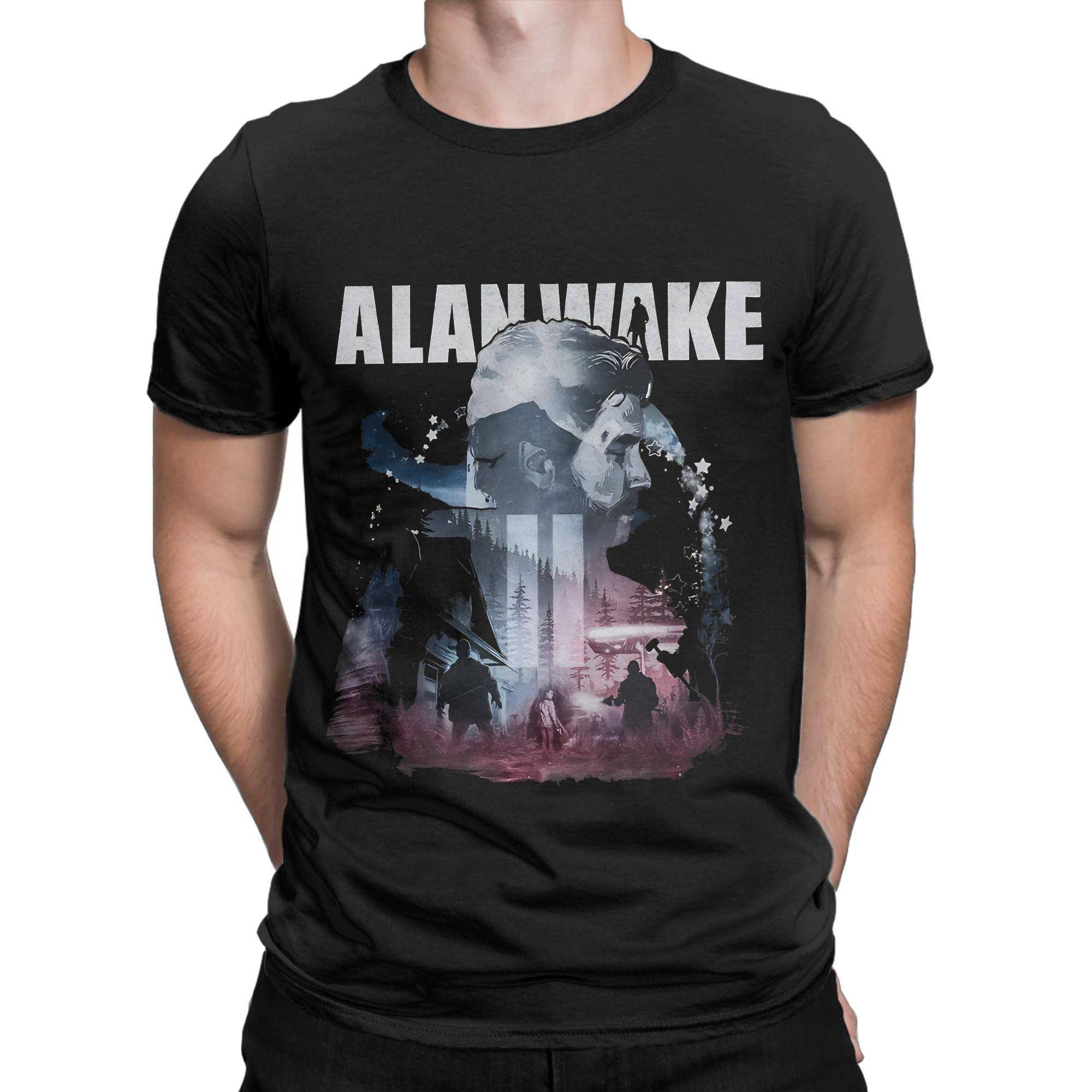 Alan Wake Skräckspel Nyhet 100% Bomull T-shirt Alan Wake 2 Toppar T-shirts För Unisex cm