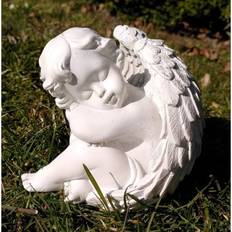 Fredfyldt engel 12,5 cm - Sølv - Engle statuer - GodKarmaShop