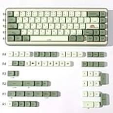 Matcha-tangenter PBT-tangenter 124 tangenter Dye Sub XDA-profil Kecyaps passar för GK61/RK61/Anne Pro 2 Cherry Mx-omkopplare mekaniskt tangentbord (japanska tangenter)