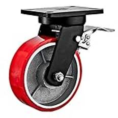 Heavy Duty Castor Wheels, Double Bearing Industrial Casters, Silent Caster for Furniture, Trolley Wheels, 360° Swivel Workbench Casters, 5 Models Available,01,5 inch