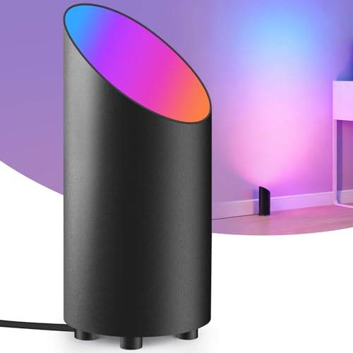 GeyouLux 5W RGBW LED Golvlampa, Dimbar, 16 Miljoner Färger, Skyddsklass IP44, Golvlampa för Vardagsrummet, Styrs via App, Timerfunktion, Lämplig för Vardagsrum, Sovrum, Spel Och Musikmiljöer, Svart