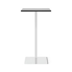Ståbord Kvadrat, Storlek 60x60 cm, Bordsskiva Svart, Stativ Polerat stål