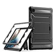 Tablett PC väska, fodral Fodral kompatibelt med Samsung Galaxy Tab A8 10,5" X200/X205 (2021)-Tungt robust, stötsäkert skyddsfodral Cover-360° Helkroppsskyddande hållbart stativfodral(Siyah)