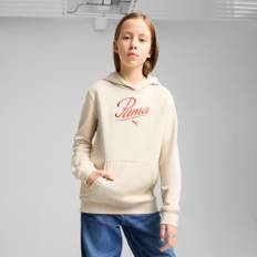 PUMA Essentials Script Hoodie Youth, Clothing, Alpine Snow, 7-8Y