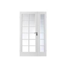 Swedoor Style SP12+SP6 fransk dobbeltdør m. hærdet glas hvid 102,3x204 cm (11x21)