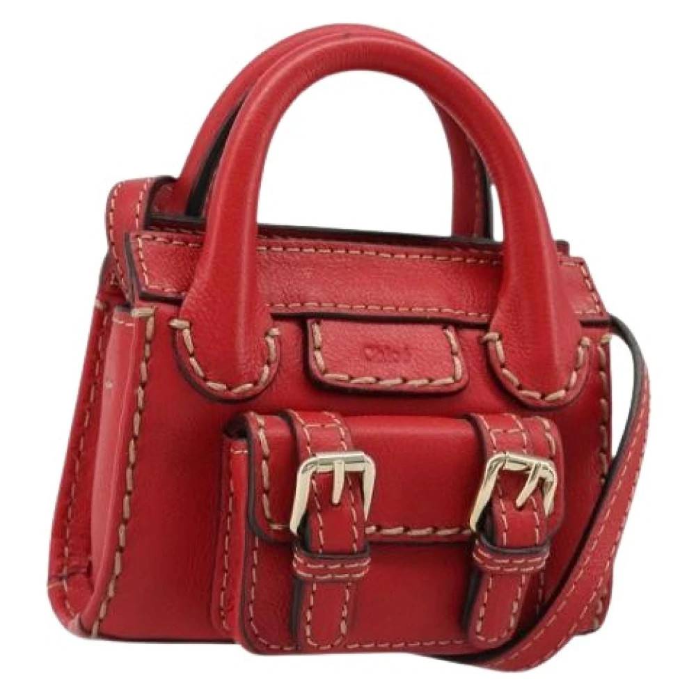 Chloé Pre-owned Pre-owned Mini Håndtaske - Vintage - Dame - Rød - ONE SIZE - Uld
