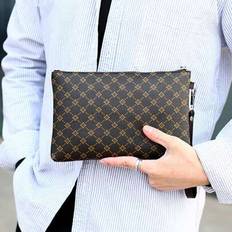 Herrmode PU Clutchväska Pu Läder Män Plånbok Brun Mynt Clutch Handväska Manlig Handväska Kontorstillbehör Vintage Alla hjärtans present Vintage Väska (En-Storlek)