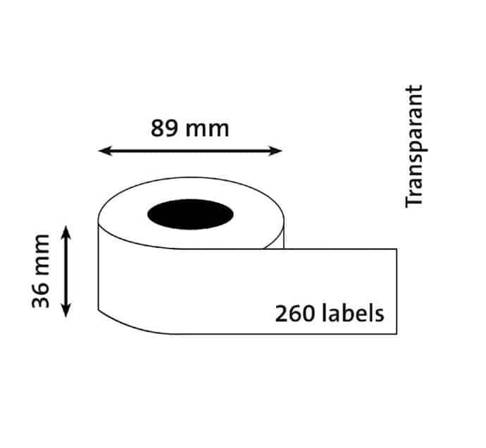 Dymo 99013 gennemsigtige adresseetiketter - Kompatibel S0722550 - 260 stk 89 x 36mm