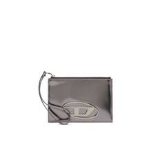 Diesel - Pochette zippée en cuir effet miroir - Petits Portefeuilles - Mixte - Gris