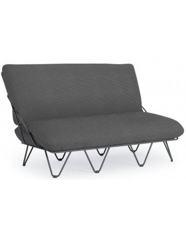 Diabla Valentina loungesofa i stål og tekstil 136 x 85 cm - Antracit/Hexagon grå