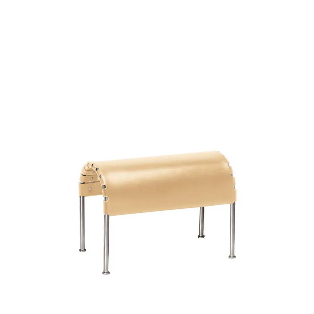 Källemo Bruno fotpall Kärnläder natur-kromstativ - Beige