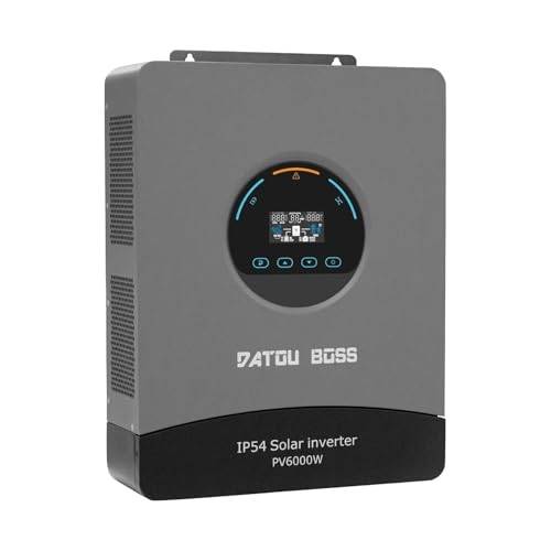 DATOUBOSS 6200W Hybrid Inverter 48V Ren Sinus, Hybrid Solar Inverter 48V Pure Sine Wave, 48V DC till 230V AC med 120A MPPT Solar Charge Controller, Stöd Batterifri Drift, BMS Batteriskyddssystem